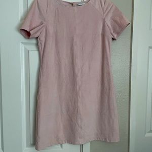 Light pink suede a line dress